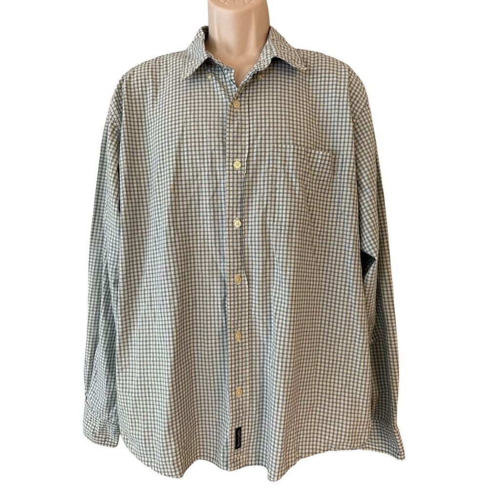 Abercrombie & Fitch Button Down Shirt Mens XL Cotton Checkered Long Sleeve